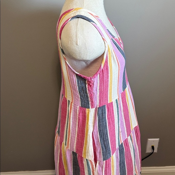 MARINE LAYER - Corinne Stripe Cotton Gauze Maxi Dress In Multi - Size Small - Picture 5 of 9